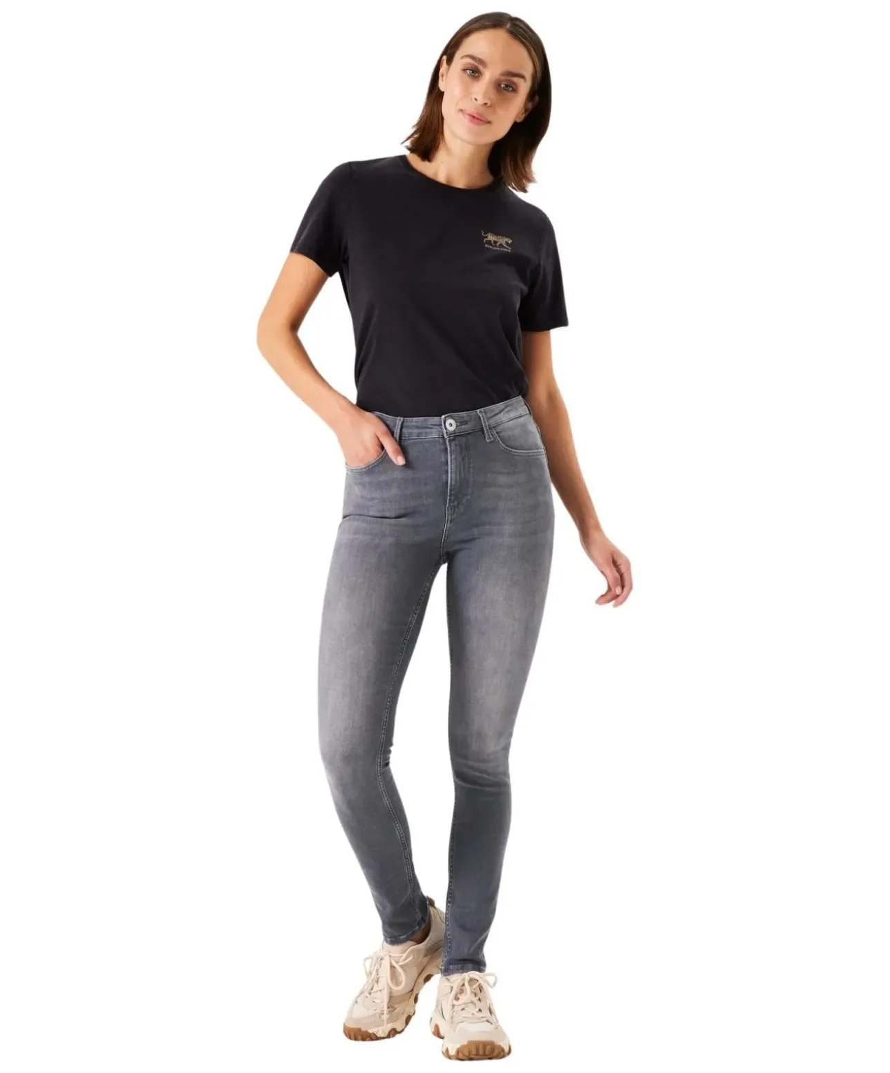 Garcia Jeans Celia in Grau mit hoher Taille
