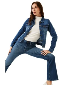 Garcia Jeans Flared Celia 245 in Mittelblau mit hoher Taille
