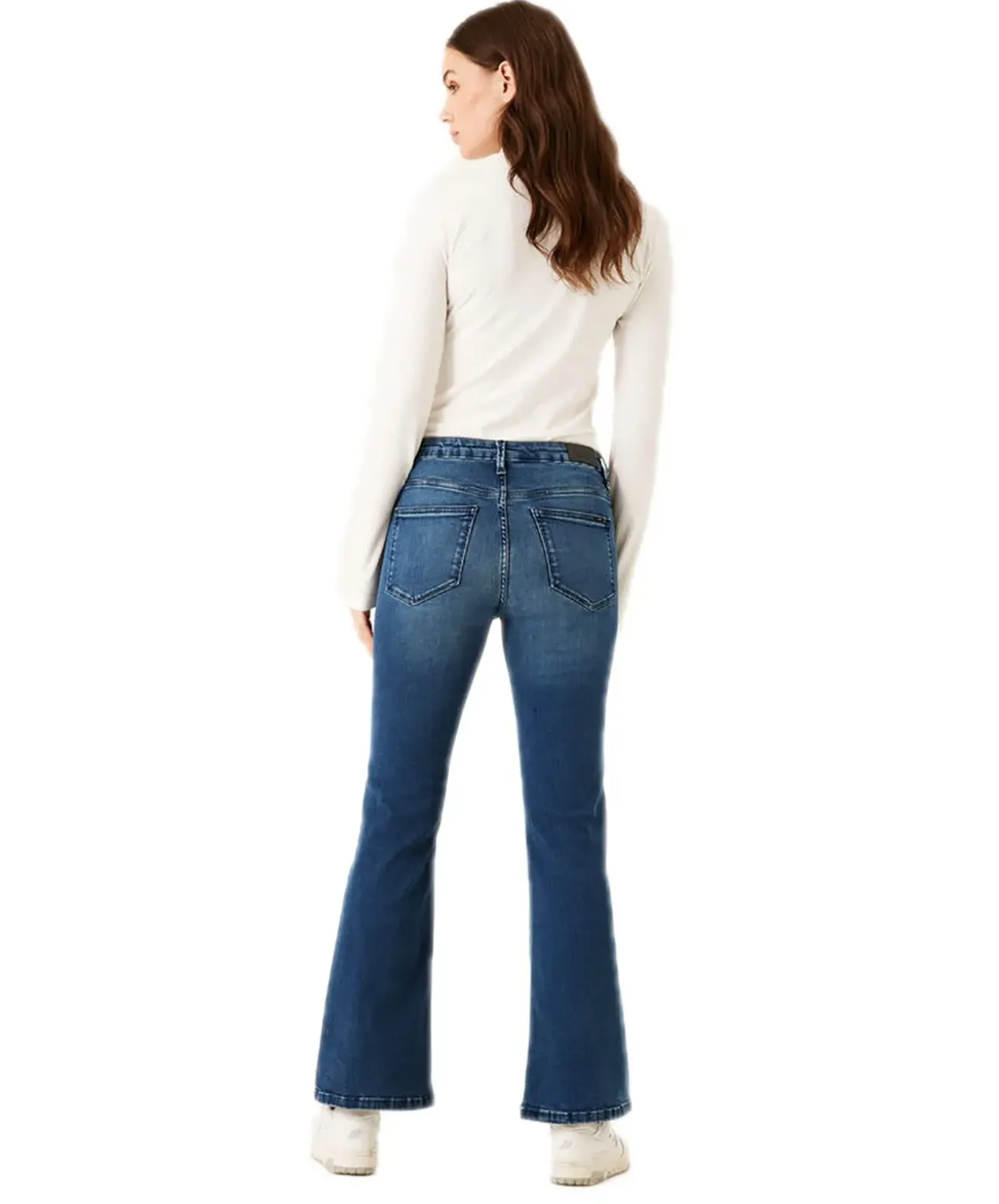 Garcia Jeans Flared Celia 245 in Mittelblau mit hoher Taille