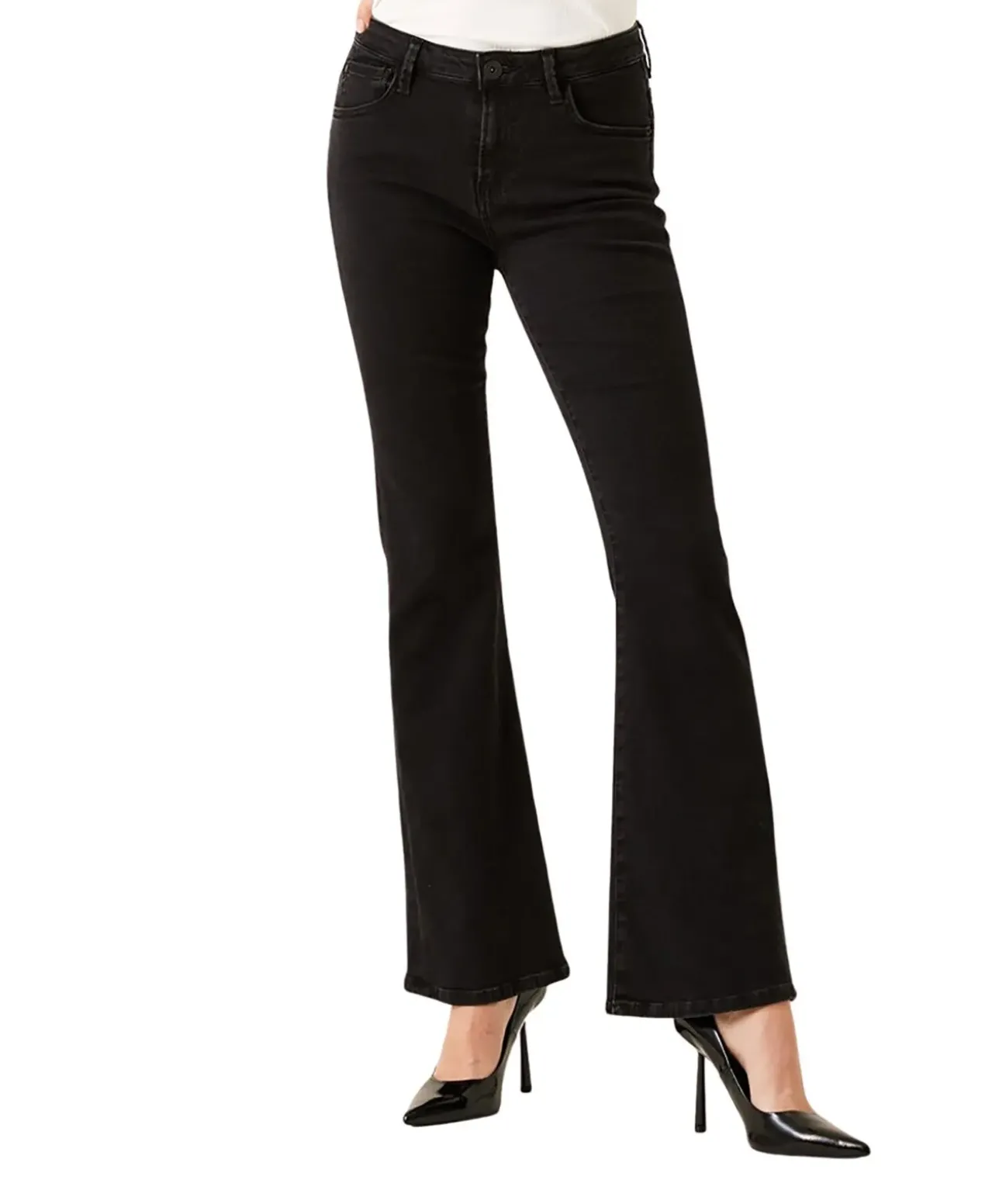 Garcia Jeans Flared Celia 245 in Schwarz mit hoher Taille