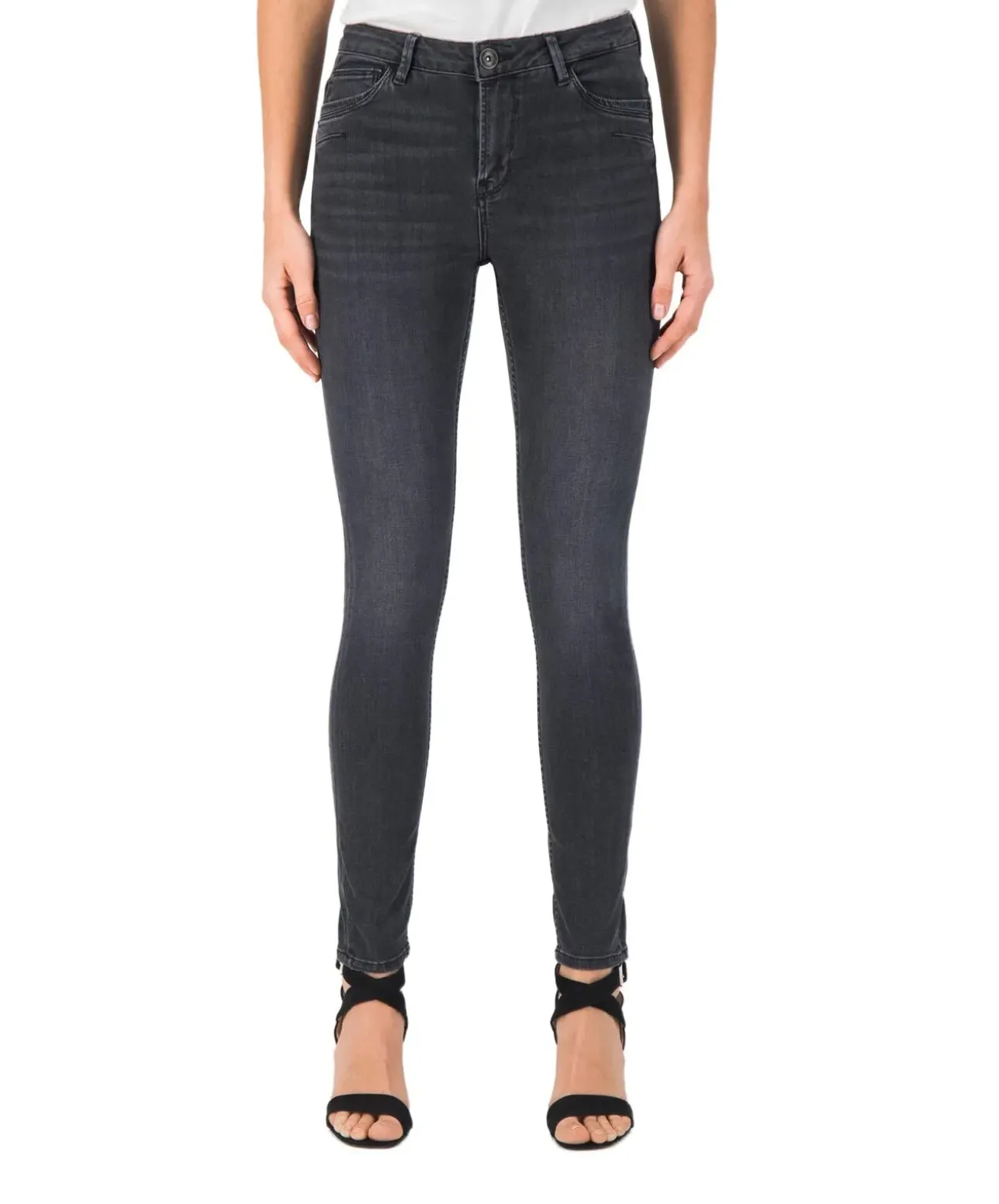 Garcia Jeans Slim Fit Celia mit hoher Taille in Dunkelgrau