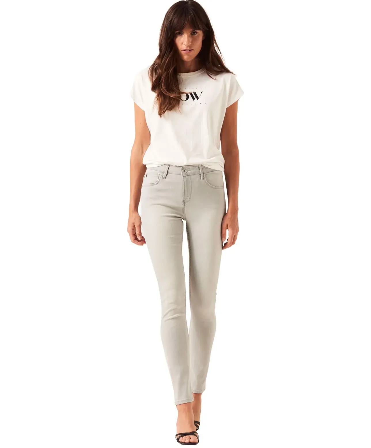Garcia Jeans Slim Fit Celia 244 aus grauem Stretch-Denim