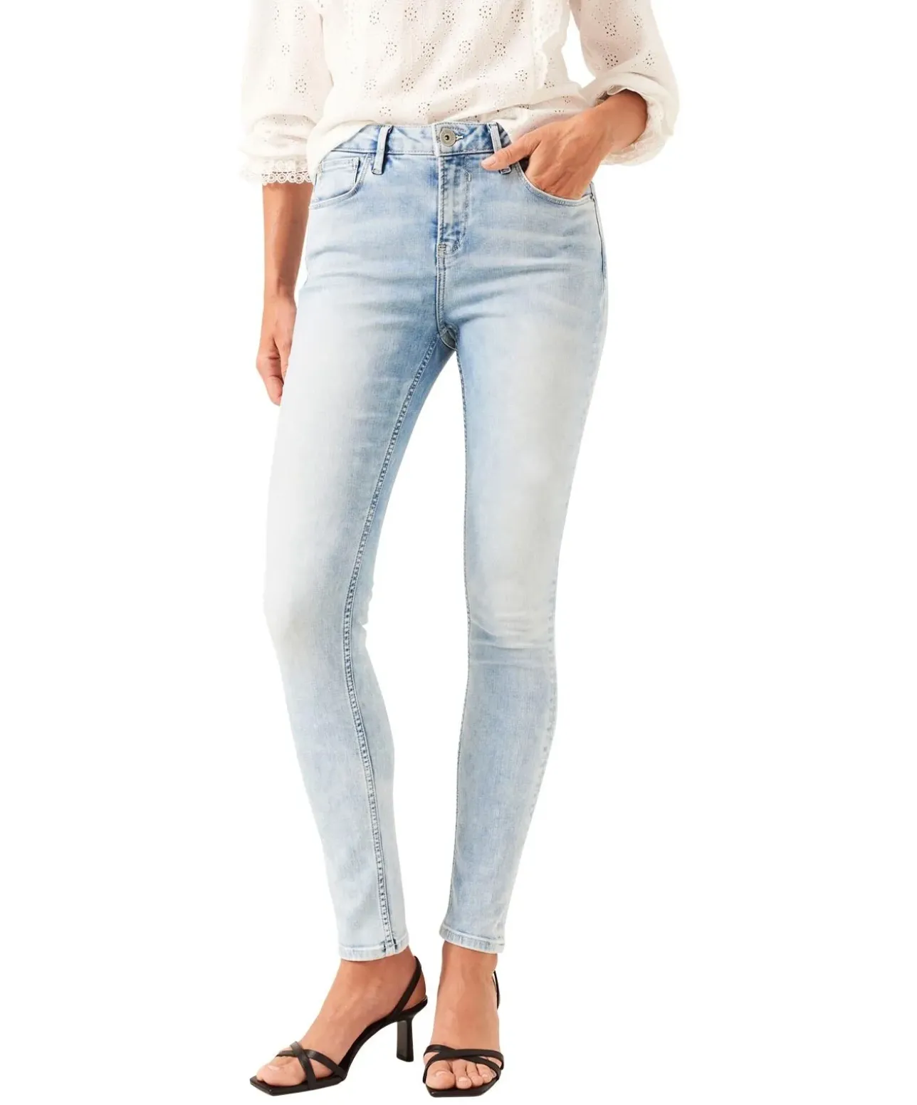 Garcia Jeans Slim Fit Celia 244 in Hellblau mit hohem Bund