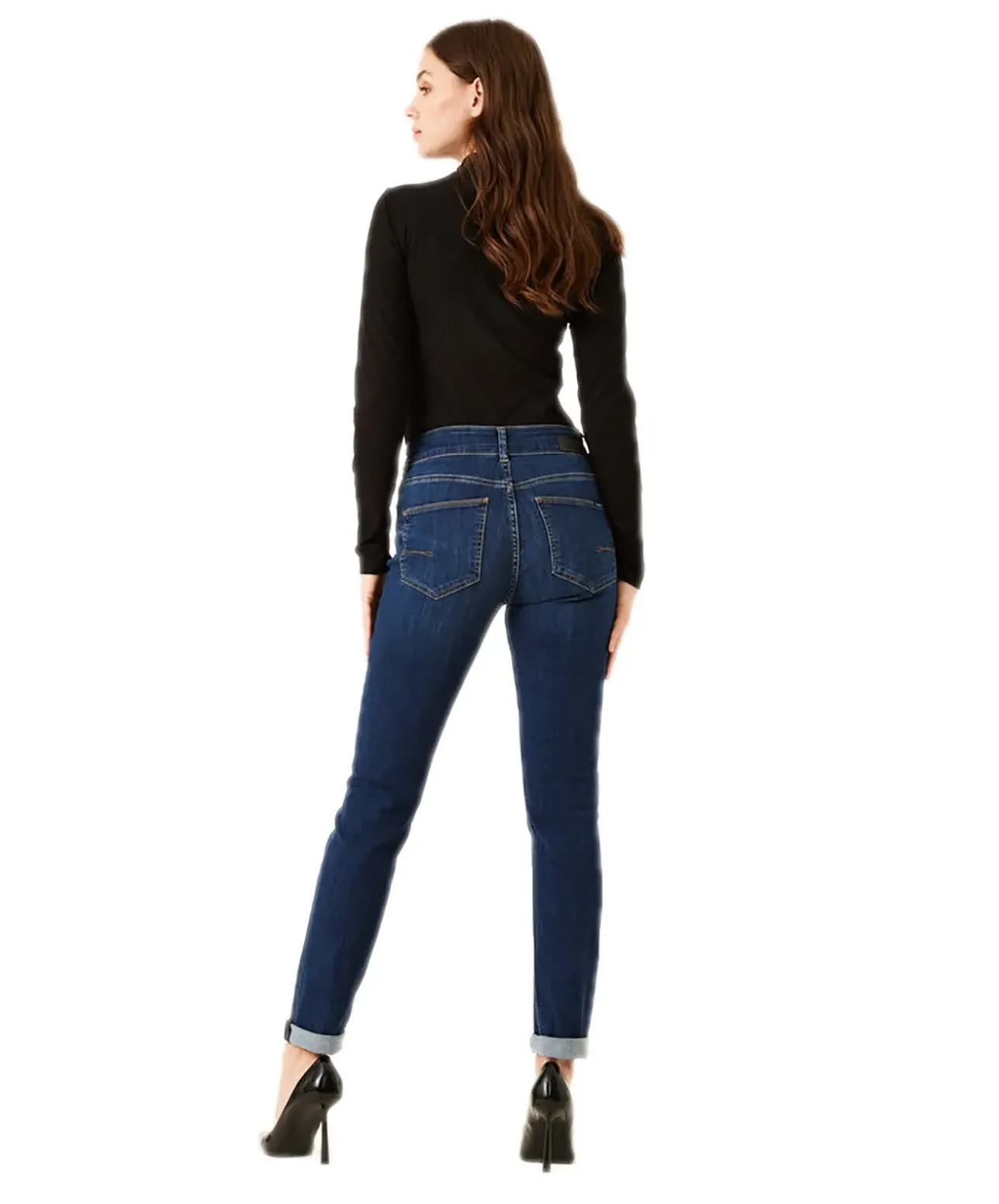Garcia Jeans Slim Fit Curved Caro 285 in blauem Dark Used