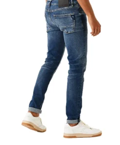 Garcia Jeans Slim Fit Fermo 650 im mittelblauem Used