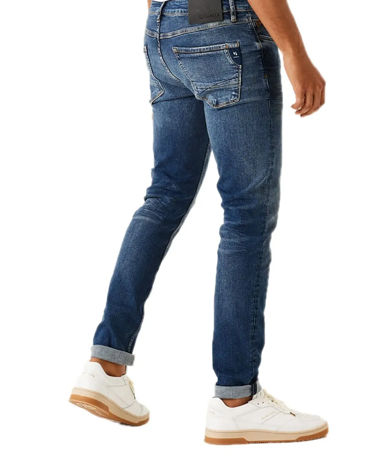 Garcia Jeans Slim Fit Fermo 650 im mittelblauem Used