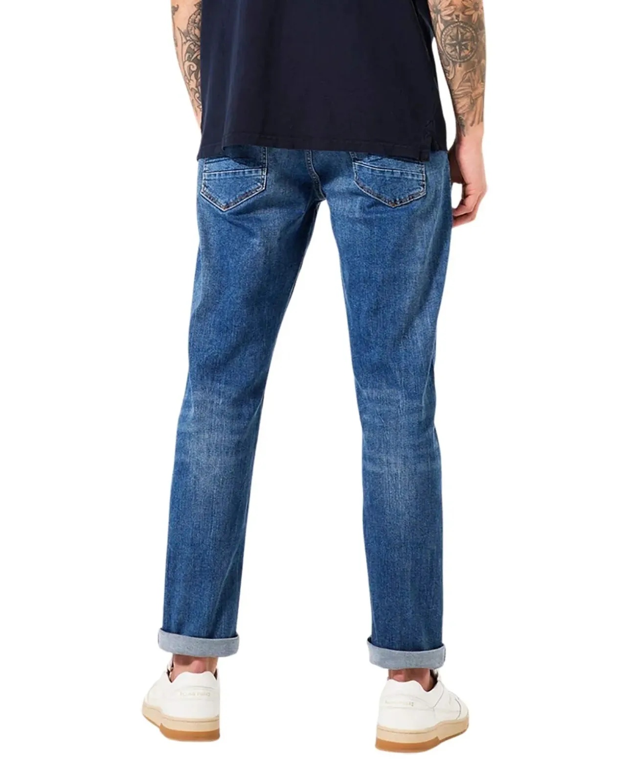 Garcia Savio Jeans Slim Fit in mittelblauem Used-Look