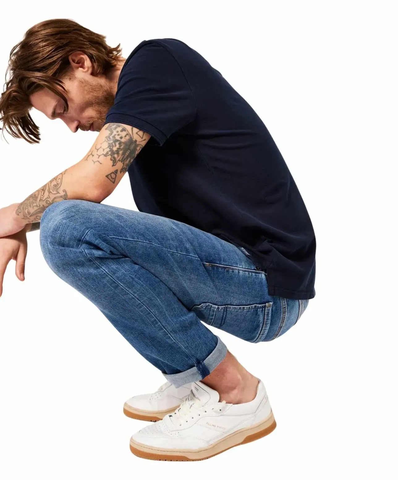 Garcia Savio Jeans Slim Fit in mittelblauem Used-Look