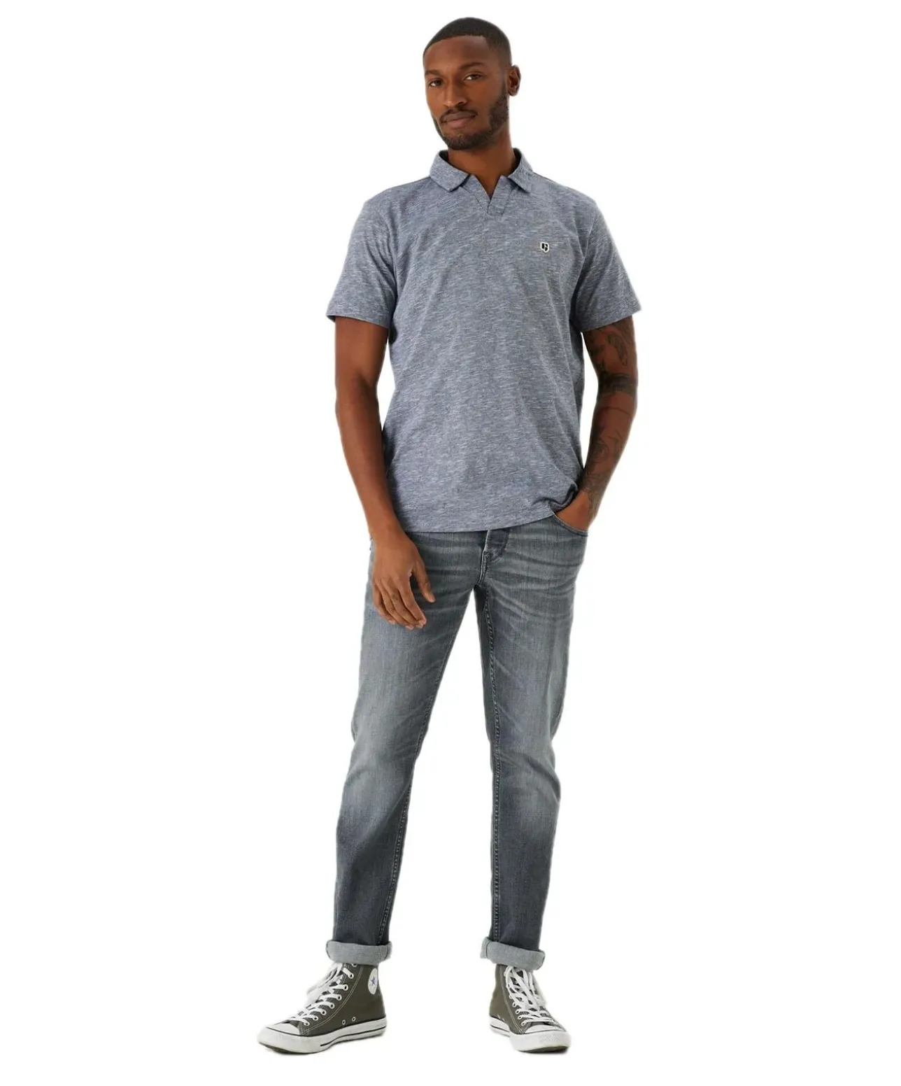 Garcia Savio Jeans Slim Fit in grauer Used Optik
