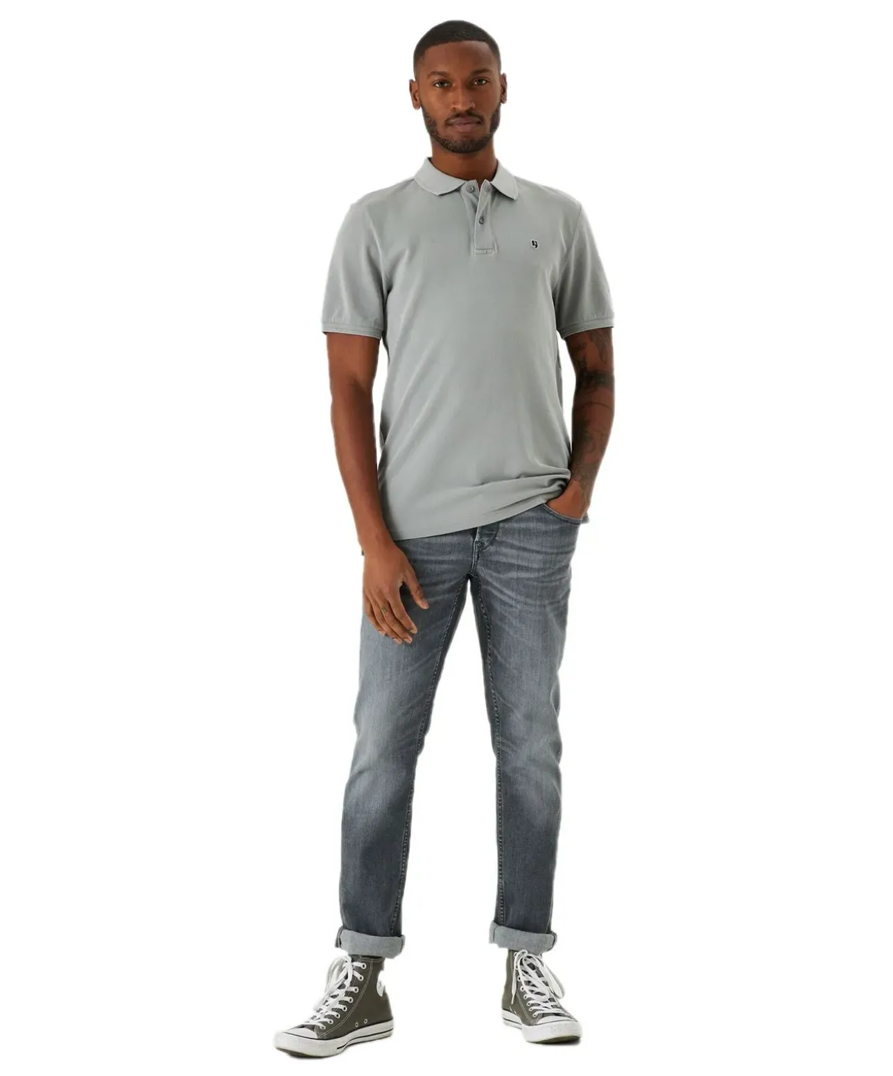 Garcia Savio Jeans Slim Fit in grauer Used Optik