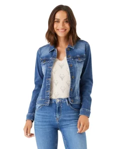 Garcia Slim Fit Jeansjacke Sofia in mittelblauer Waschung
