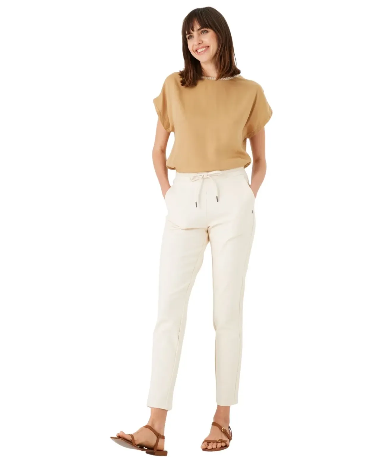 Garcia Stoffhose in Beige mit Stretch