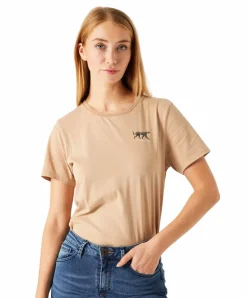 Garcia T-Shirt in beige mit kleinem Brustprint