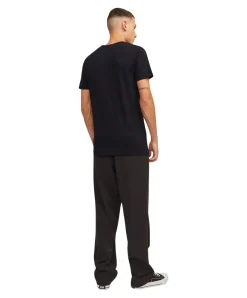 Jack & Jones Basic T-Shirt mit V-Neck in Schwarz