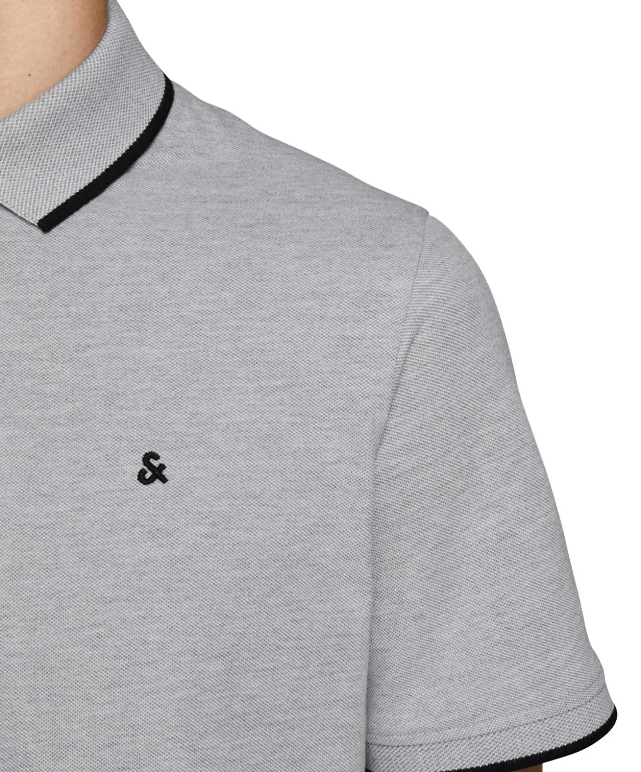 Jack & Jones Basic-Poloshirt Epaulos in Hellgrau