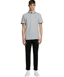 Jack & Jones Basic-Poloshirt Epaulos in Hellgrau
