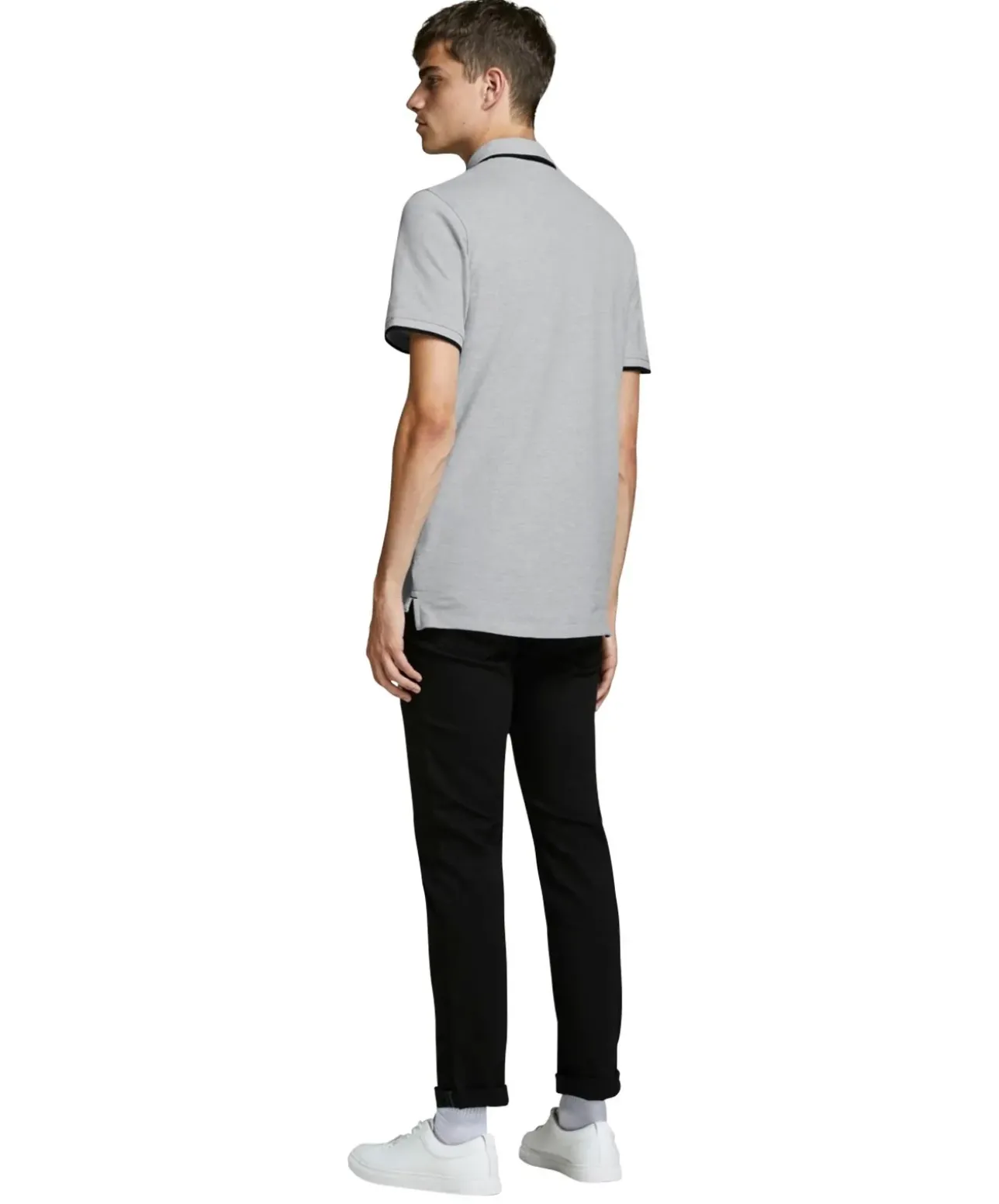 Jack & Jones Basic-Poloshirt Epaulos in Hellgrau