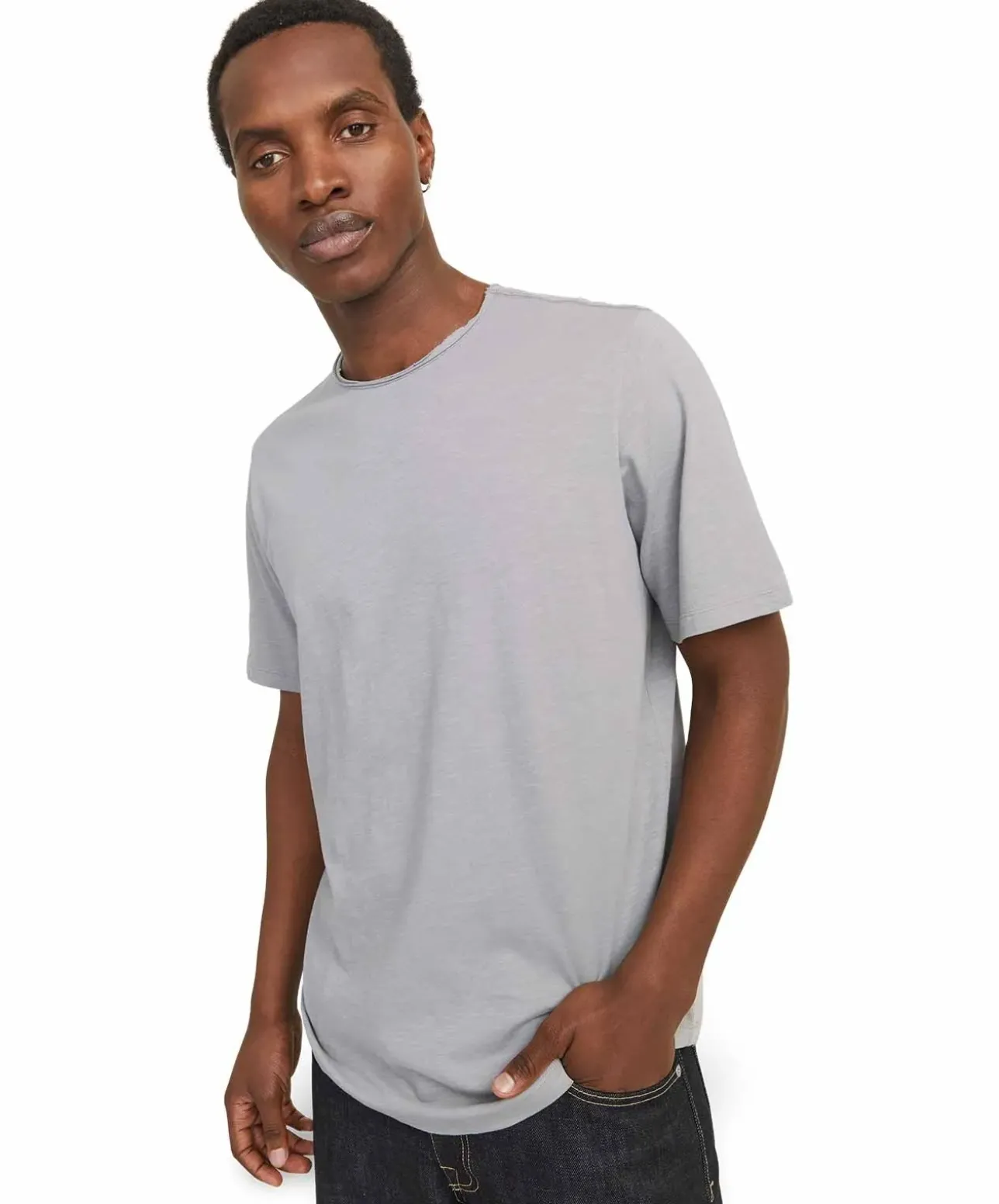 Jack & Jones Bio Baumwolle T Shirt Basher Tee in Grau