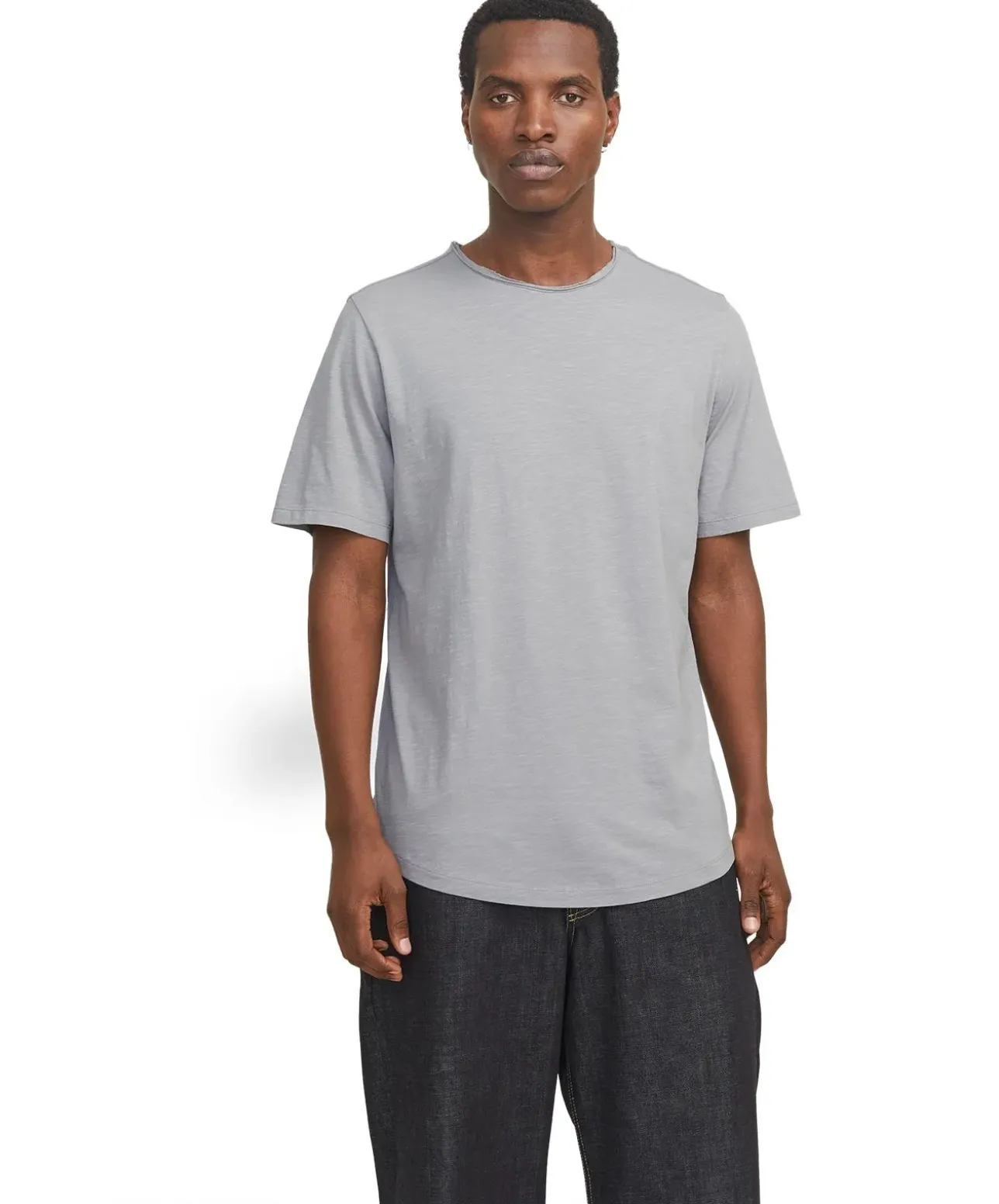 Jack & Jones Bio Baumwolle T Shirt Basher Tee in Grau