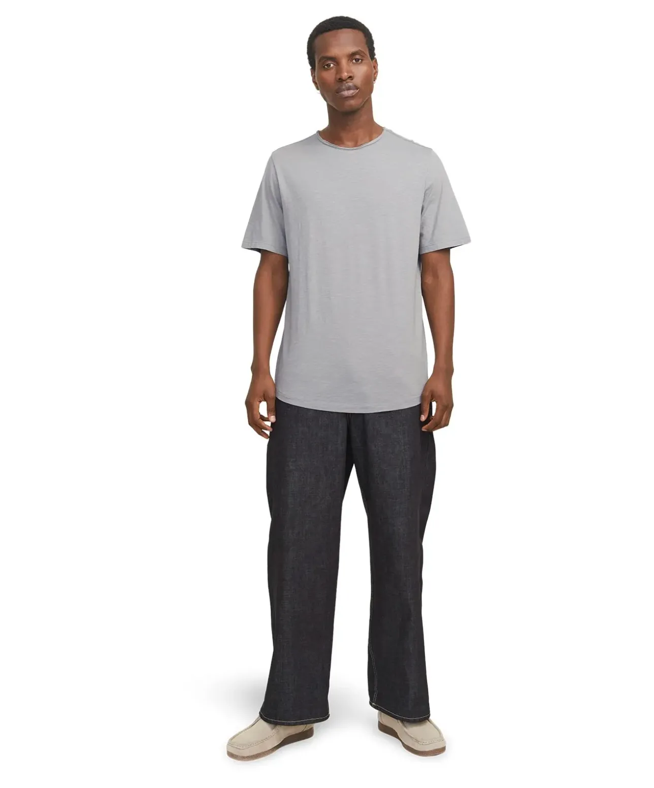 Jack & Jones Bio Baumwolle T Shirt Basher Tee in Grau