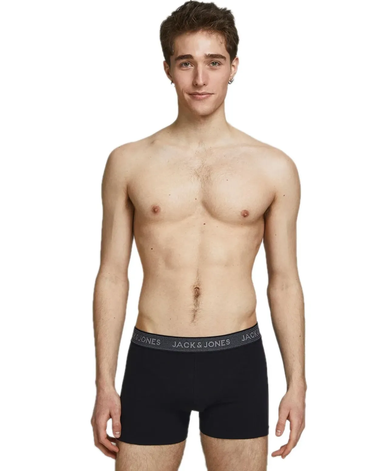 Jack & Jones Boxershorts Einfarbig (3 Stück) in Schwarzem Asphalt