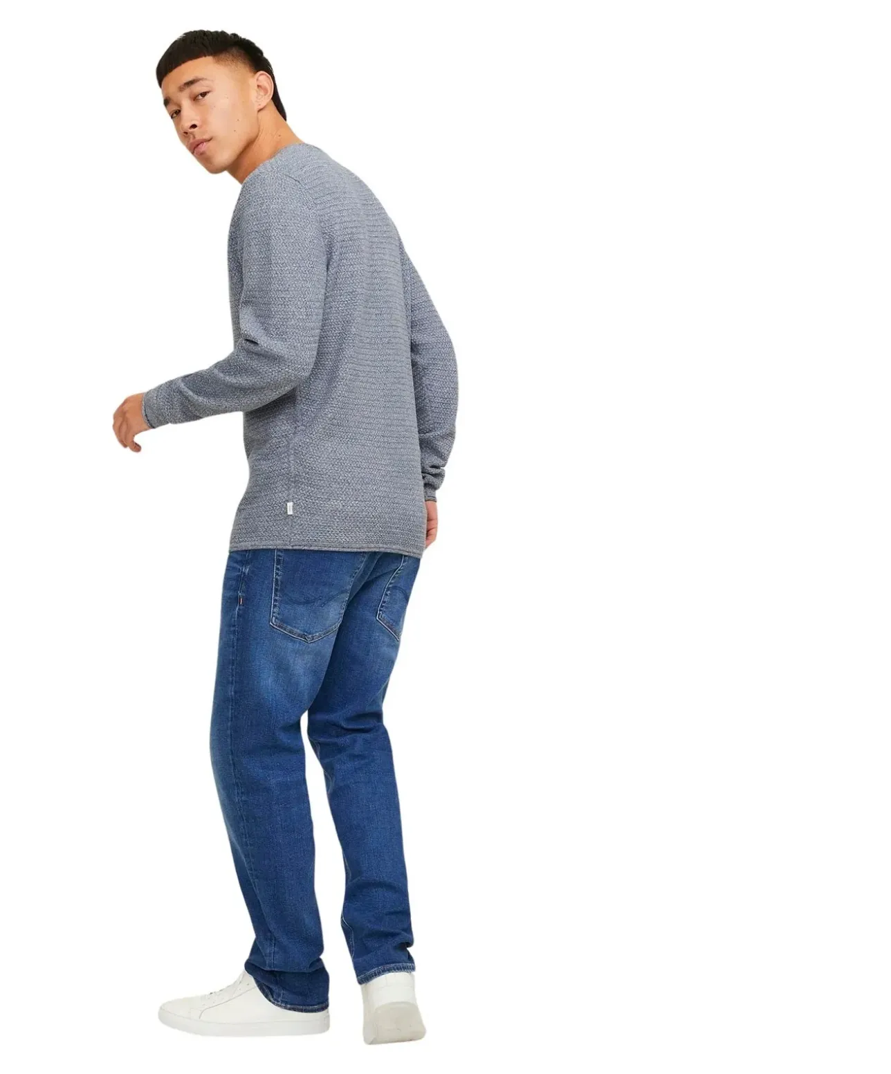 Jack & Jones Clark Regular Jeans in blauer Used-Waschung