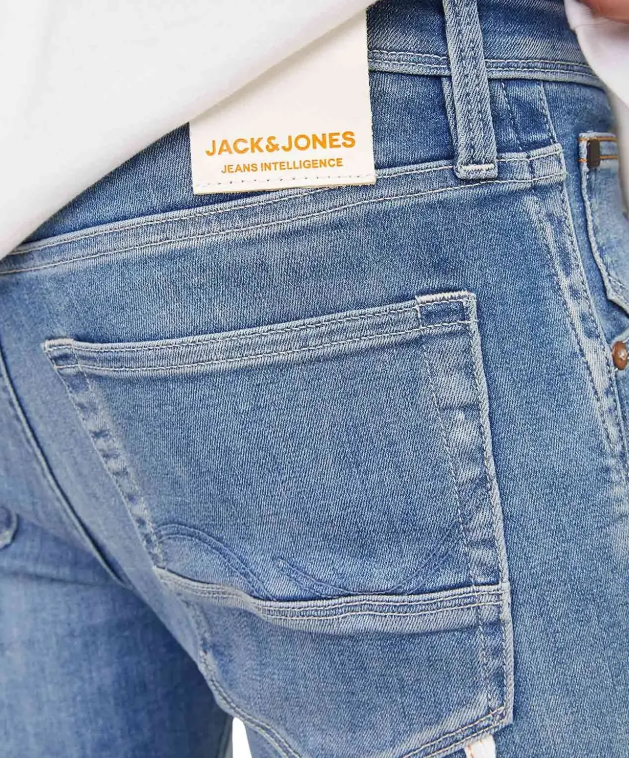 Jack & Jones Glenn Fox Slim Fit Jeans in Mittelblau