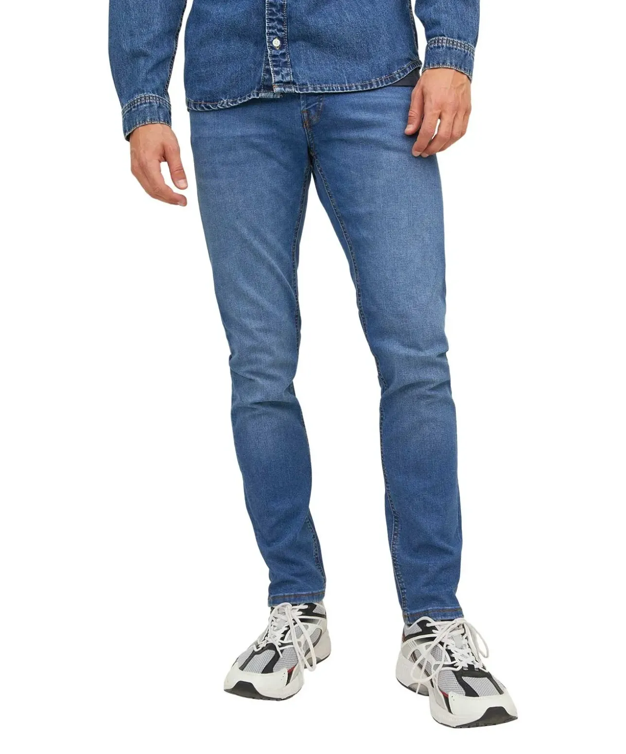 Jack & Jones Glenn Jeans in blau mit schmaler Passform