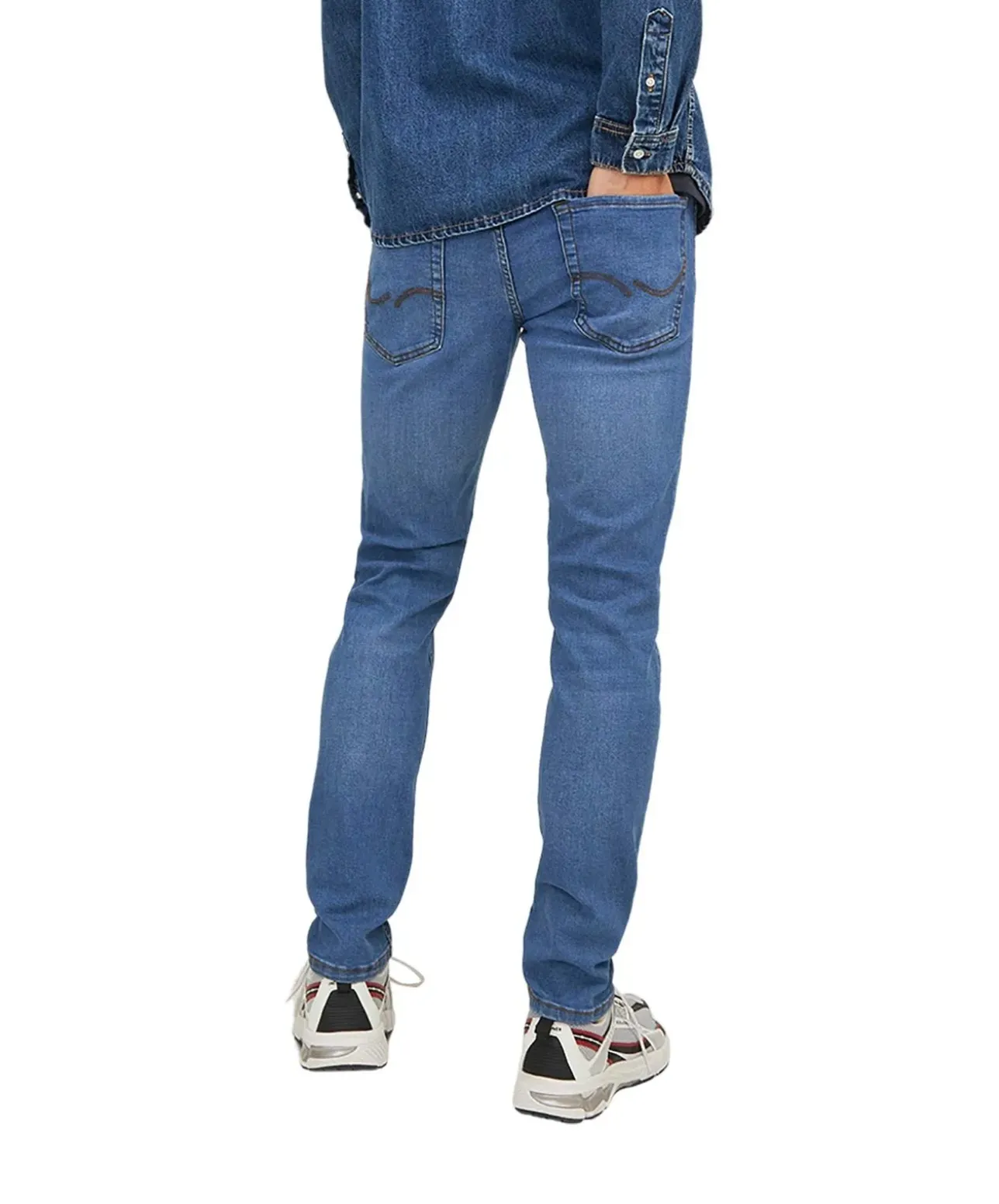 Jack & Jones Glenn Jeans in blau mit schmaler Passform