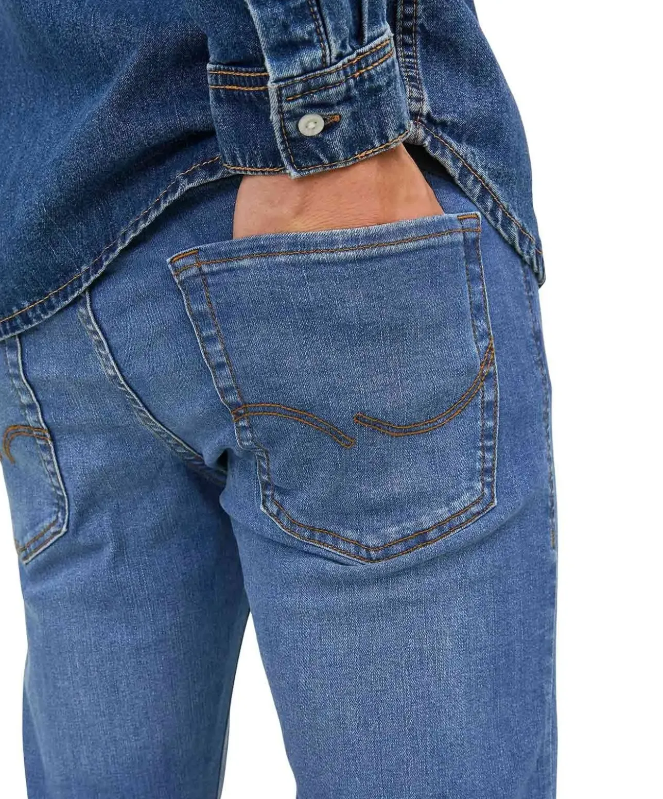 Jack & Jones Glenn Jeans in blau mit schmaler Passform