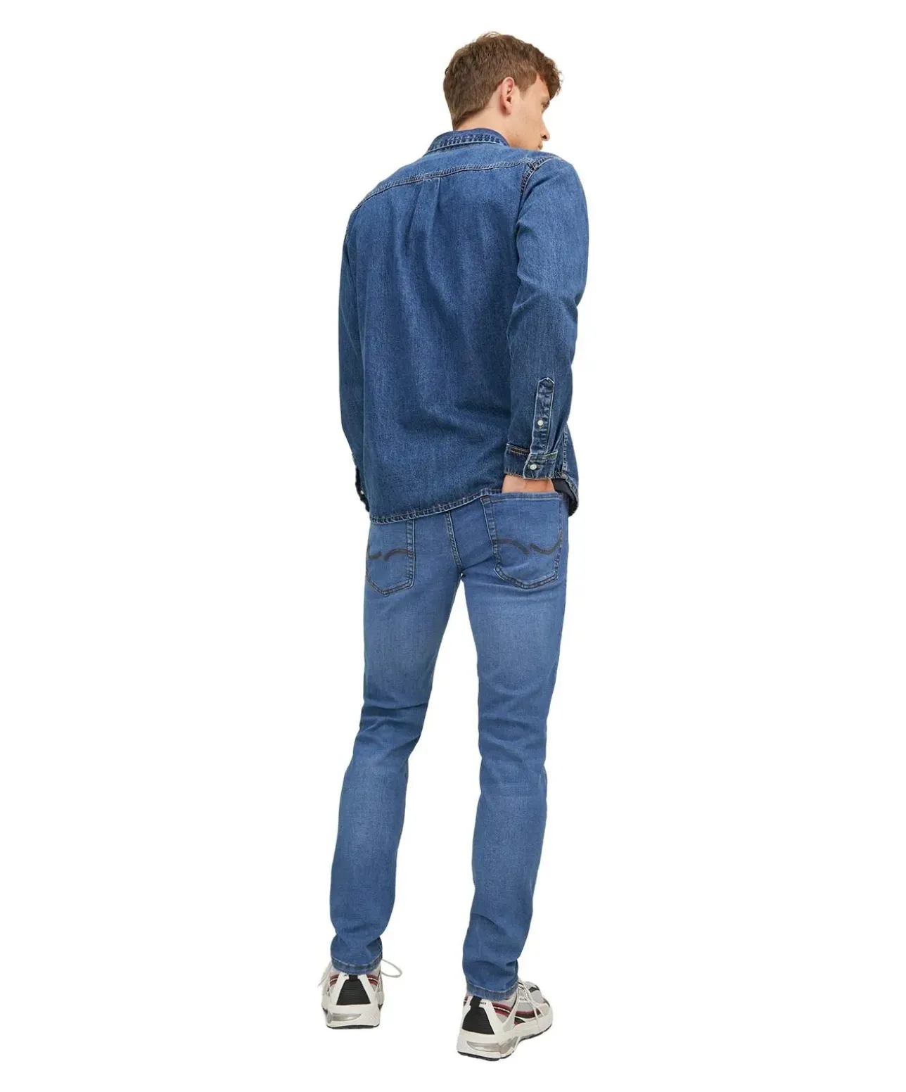 Jack & Jones Glenn Jeans in blau mit schmaler Passform