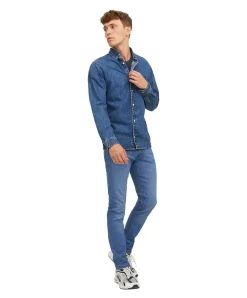 Jack & Jones Glenn Jeans in blau mit schmaler Passform
