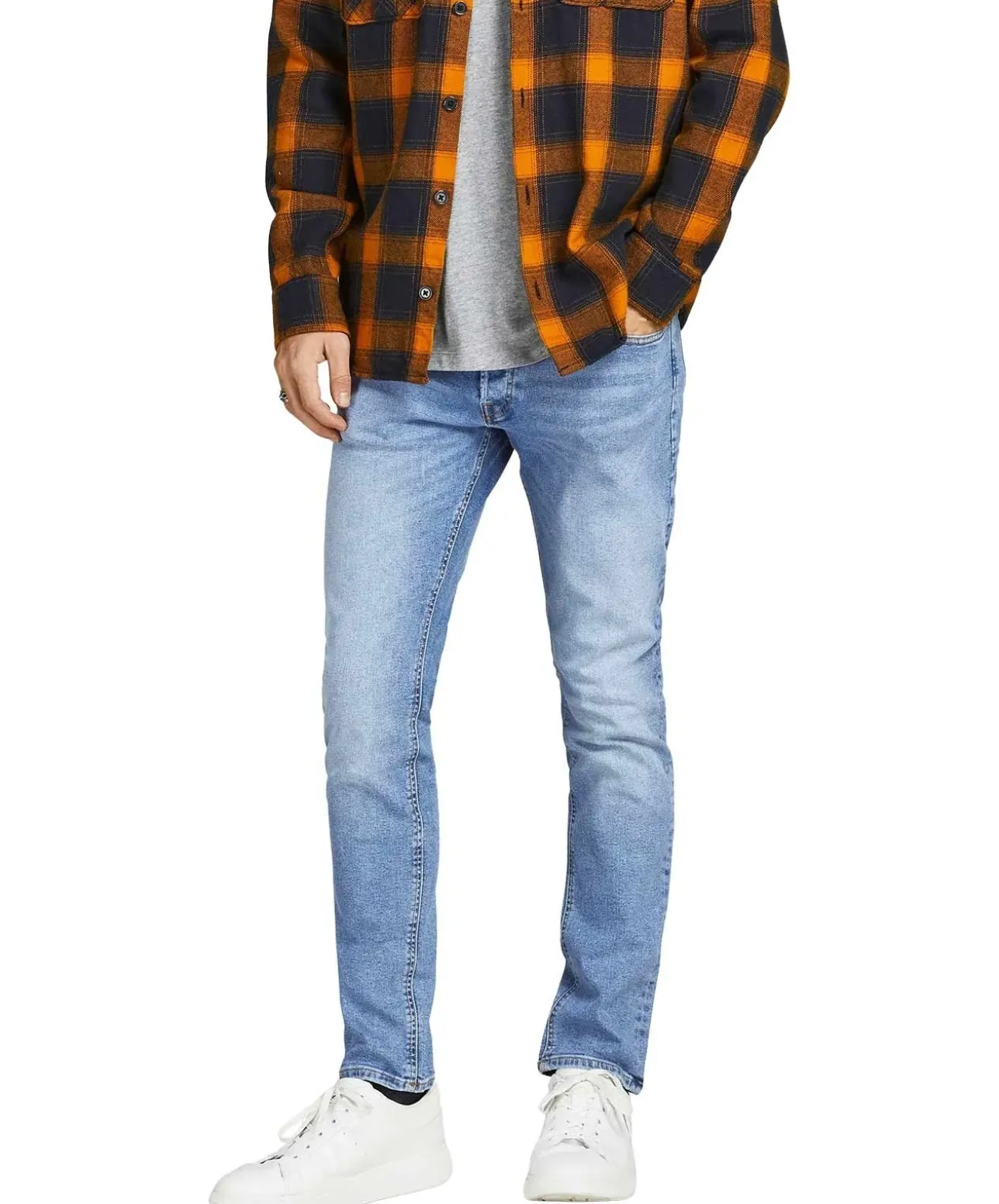 Jack & Jones Glenn Jeans in Hellblau mit schmaler Passform
