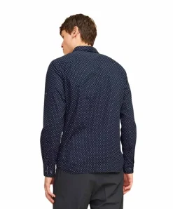 Jack & Jones Hemd Eremy in Dunkelblau mit Punkten