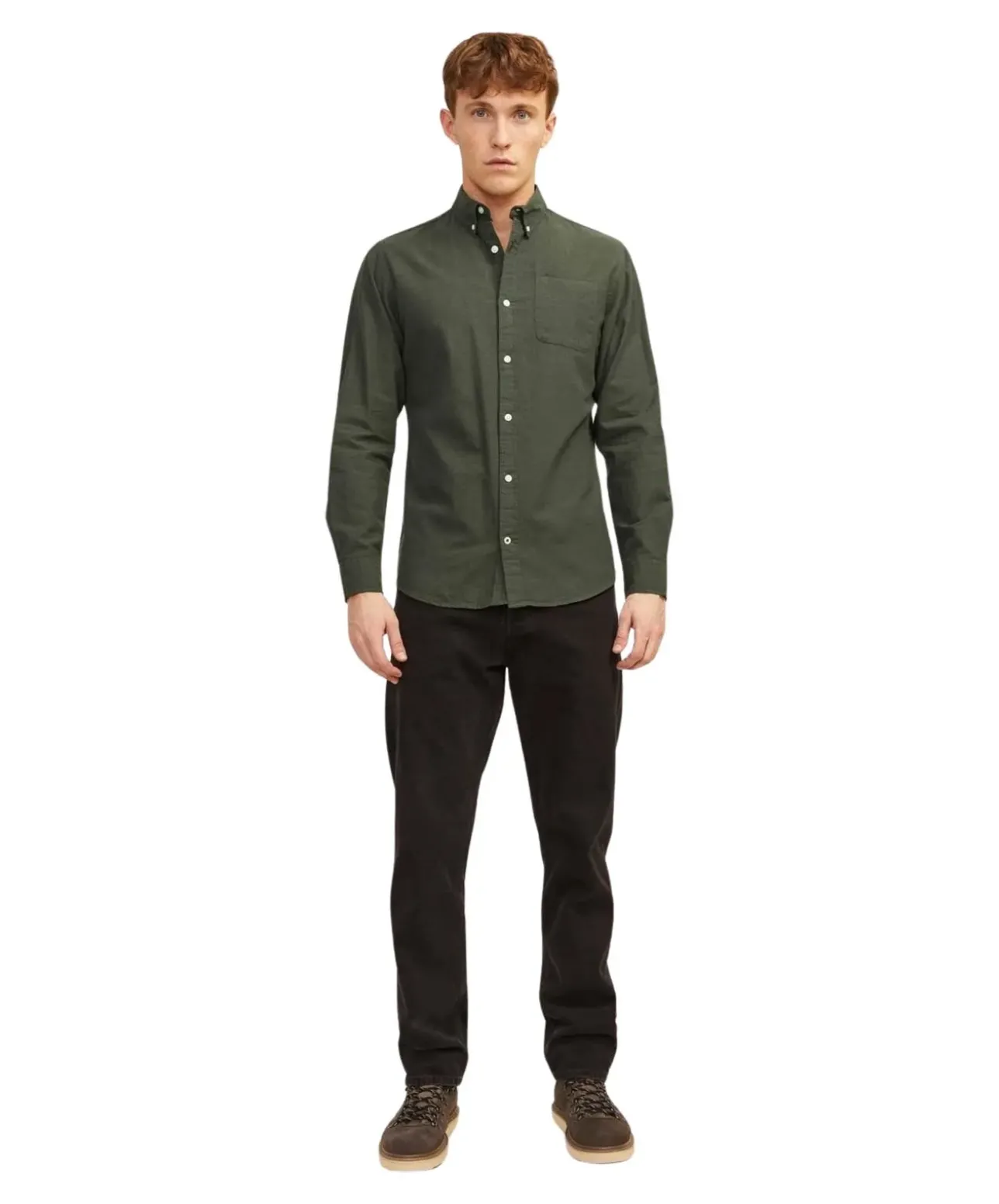Jack & Jones Hemd Oxford mit Slim Fit in Dunkelgrün