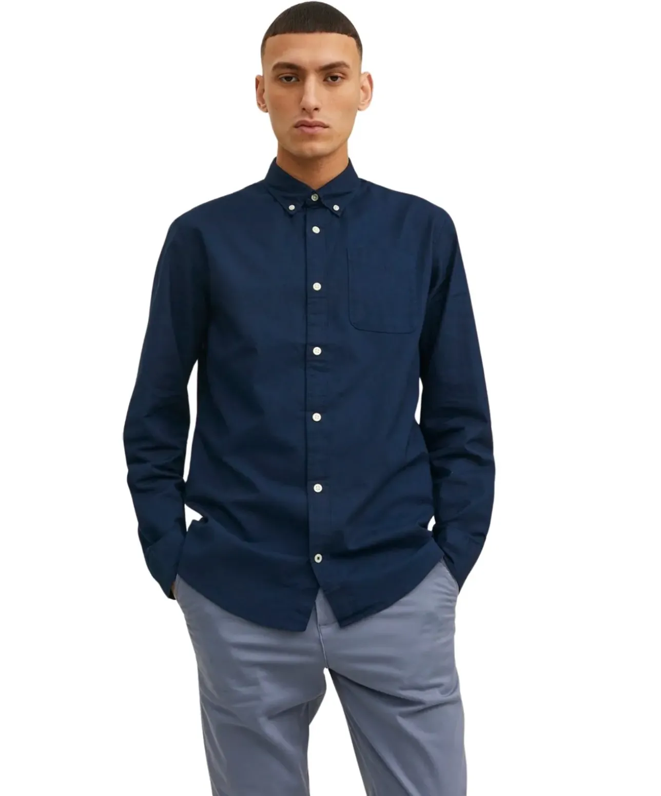 Jack & Jones Hemd Oxford mit Slim Fit in Dunkelblau