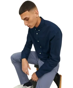 Jack & Jones Hemd Oxford mit Slim Fit in Dunkelblau