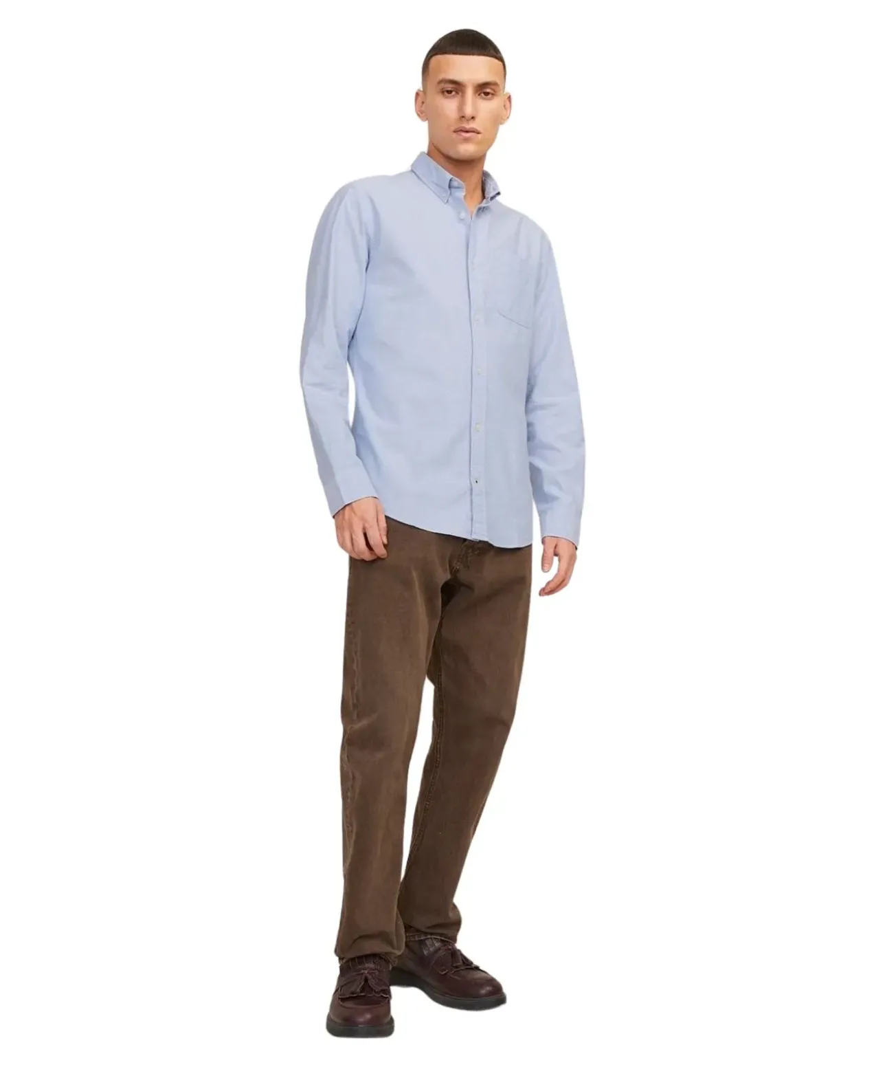 Jack & Jones Hemd Oxford mit Slim Fit in Hellblau