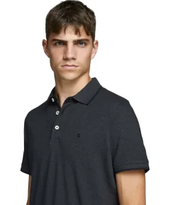 Jack & Jones Herren-Poloshirt Epaulos in Dunkelgrau