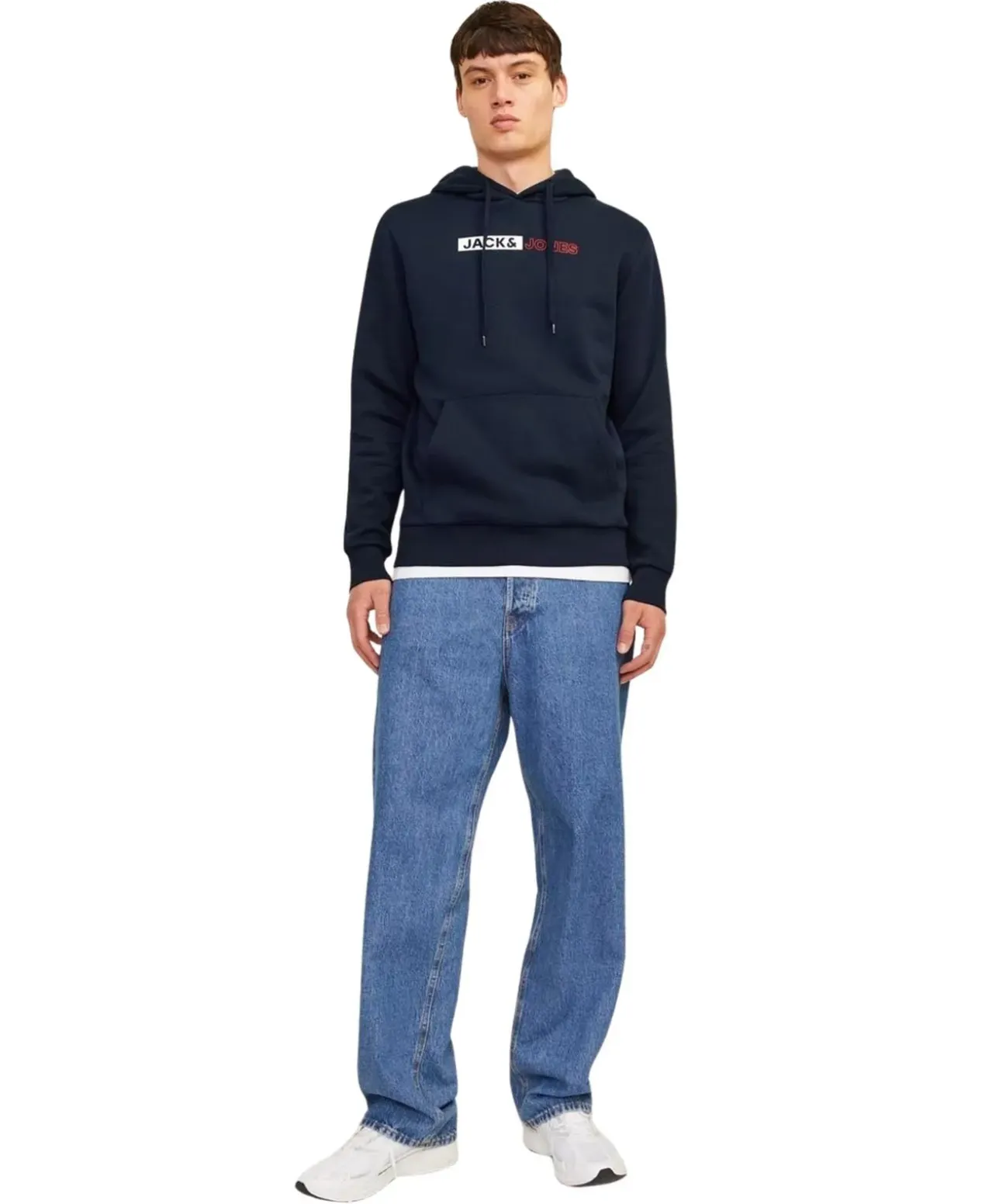 Jack & Jones Hoodie in Dunkelblau mit Logo Print