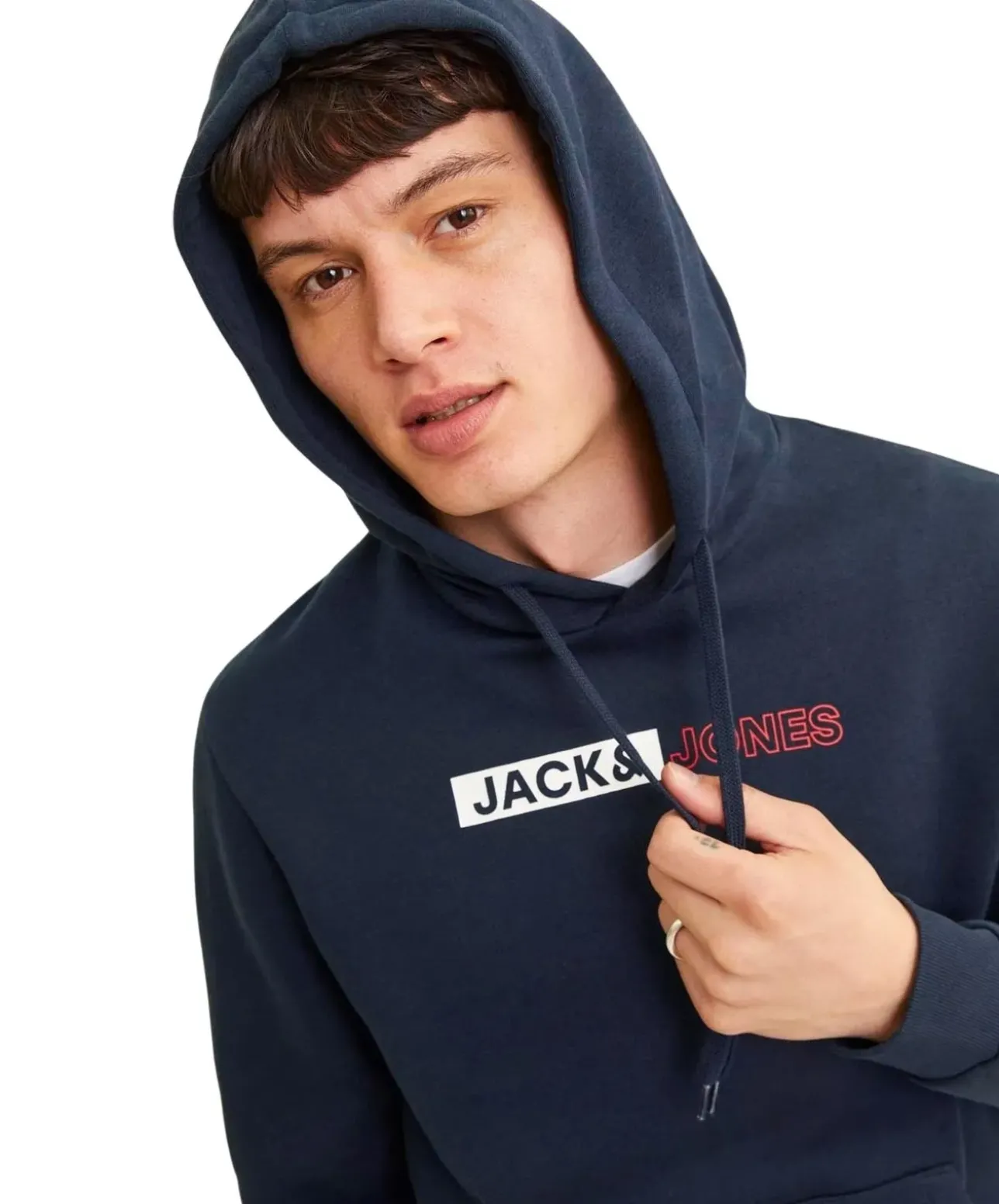 Jack & Jones Hoodie in Dunkelblau mit Logo Print