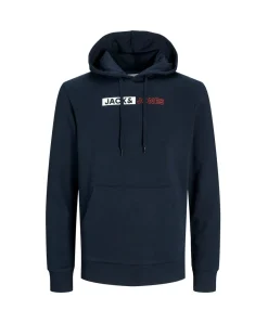 Jack & Jones Hoodie in Dunkelblau mit Logo Print