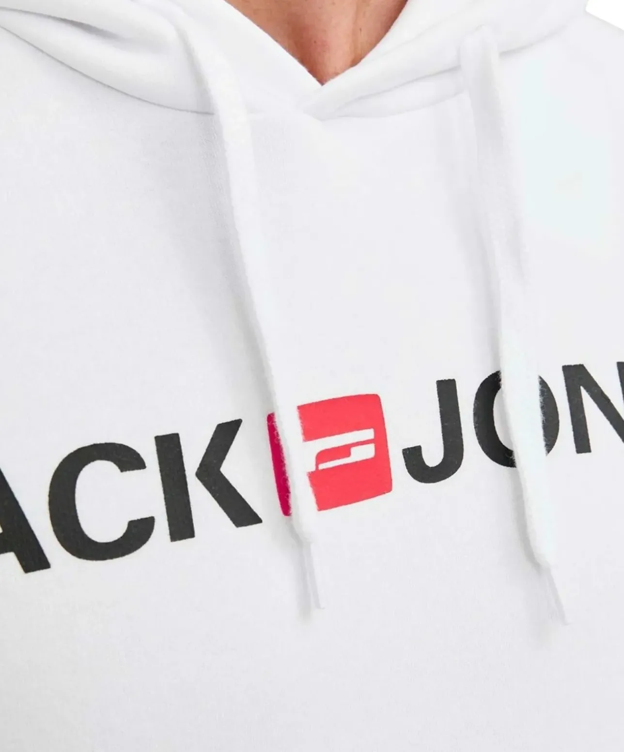 Jack & Jones Hoodie mit Logo in weiß aus Sweatstoff