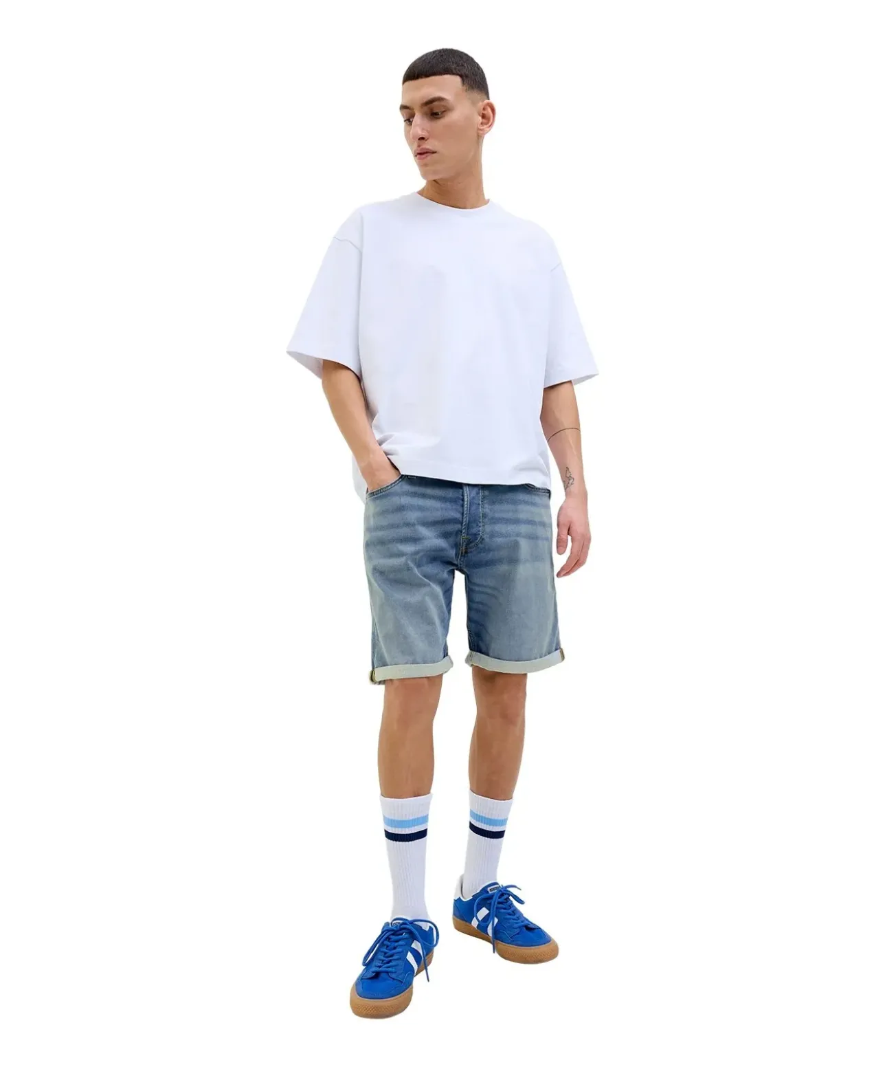 Jack & Jones Jeans Shorts Rick Icon Regular Fit in blau