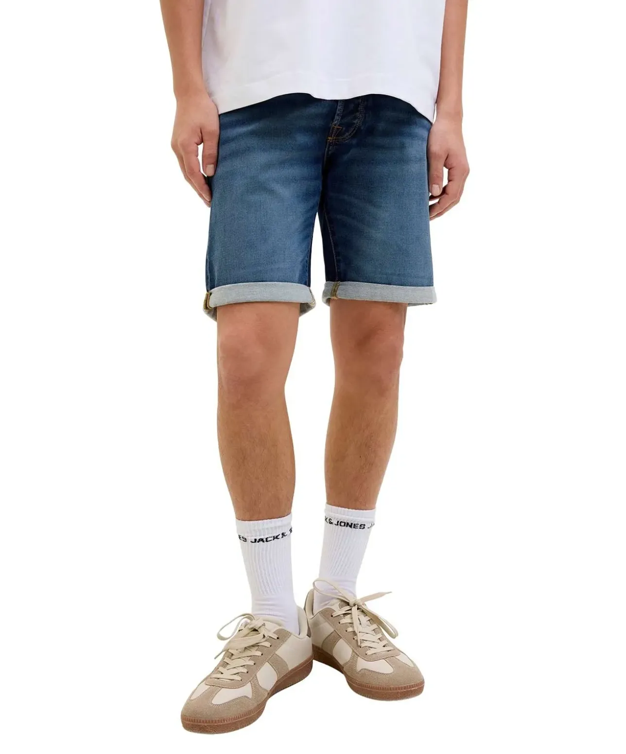 Jack & Jones Jeans Shorts Rick Icon in Mittelblau