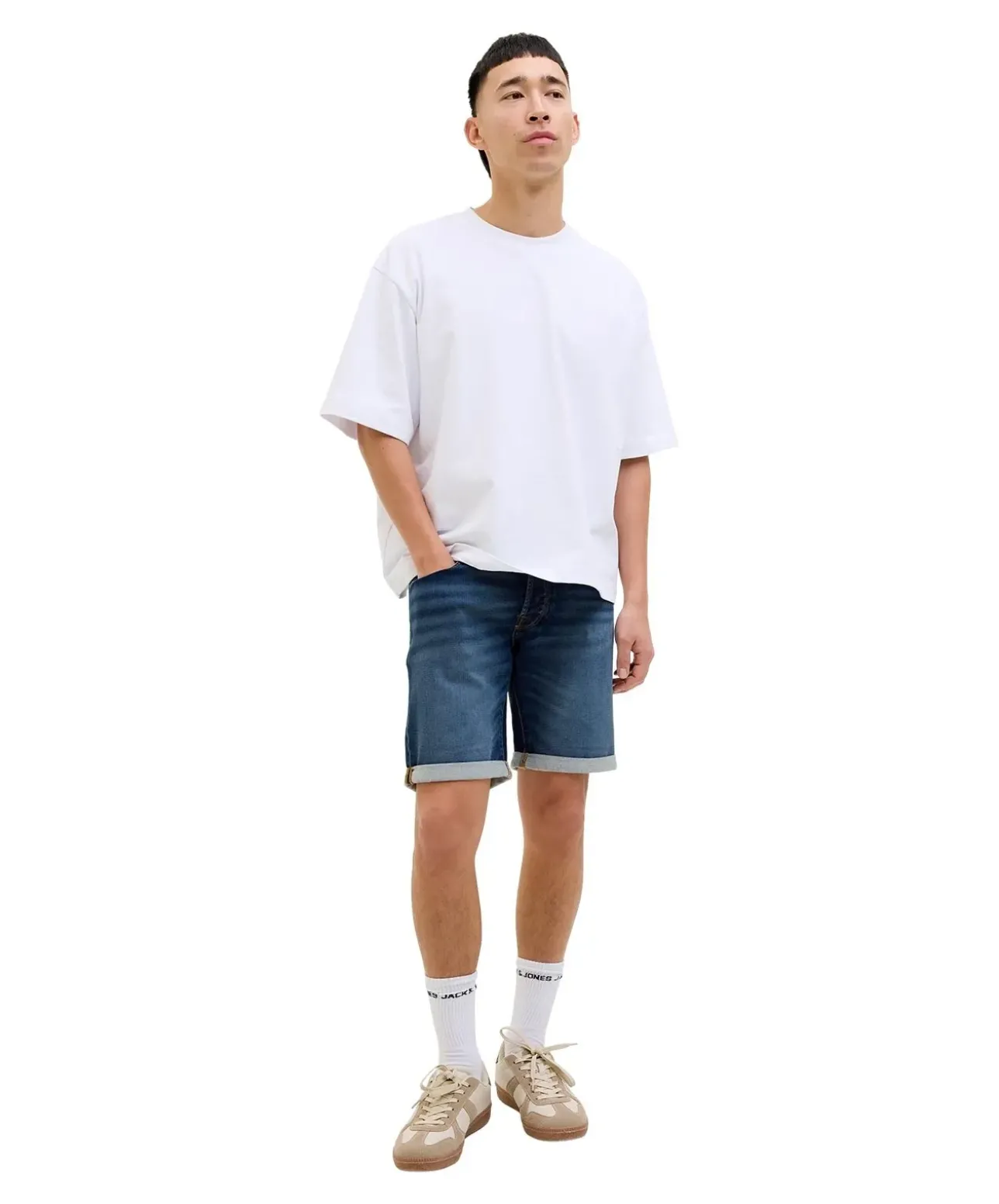 Jack & Jones Jeans Shorts Rick Icon in Mittelblau
