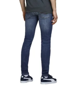 Jack & Jones Jeans Skinny Fit Liam in mittelblauem Used-Look