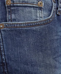Jack & Jones Jeans Skinny Fit Liam in mittelblauem Used-Look