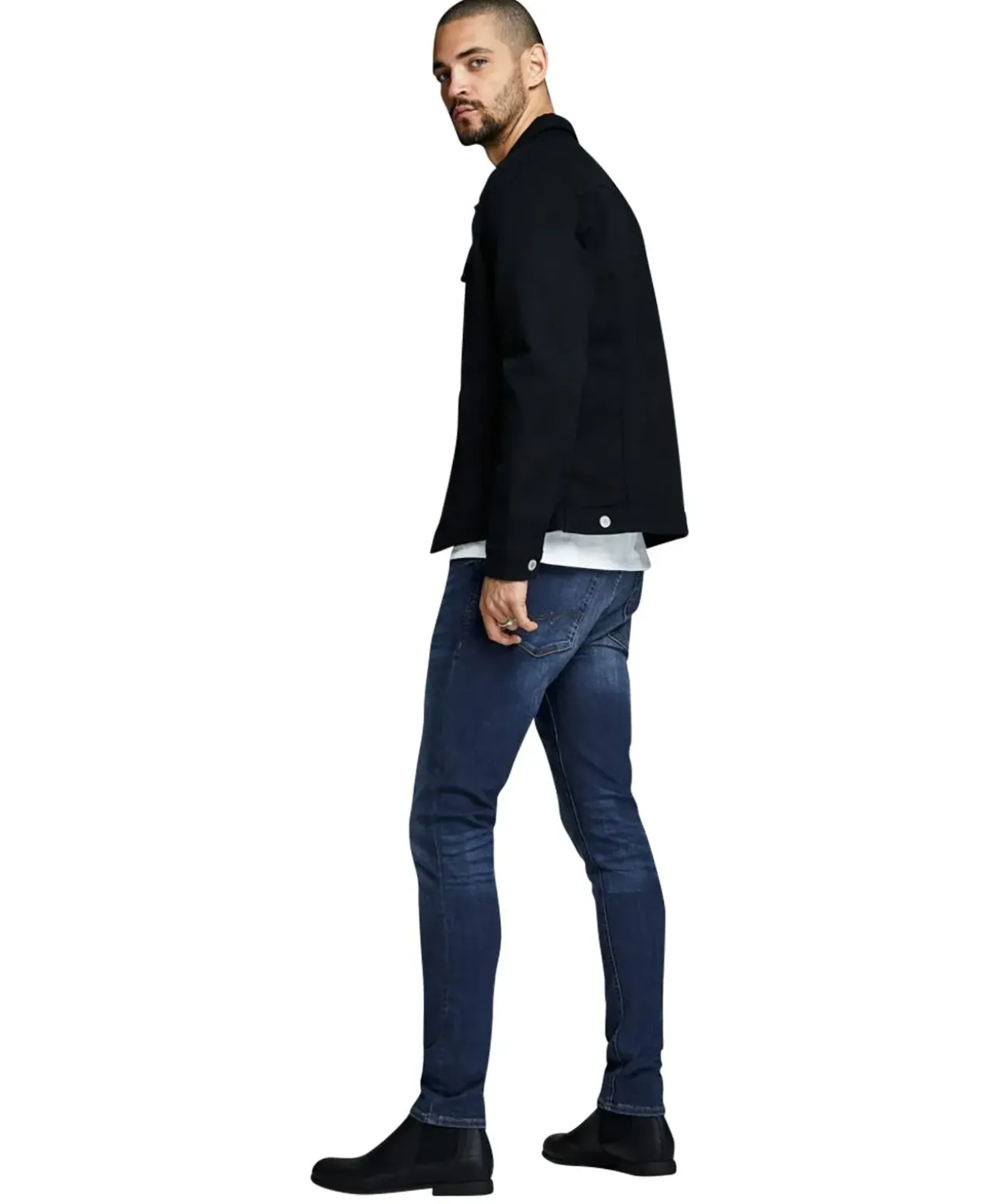 Jack & Jones Jeans Skinny Fit Liam dunklem Used-Look