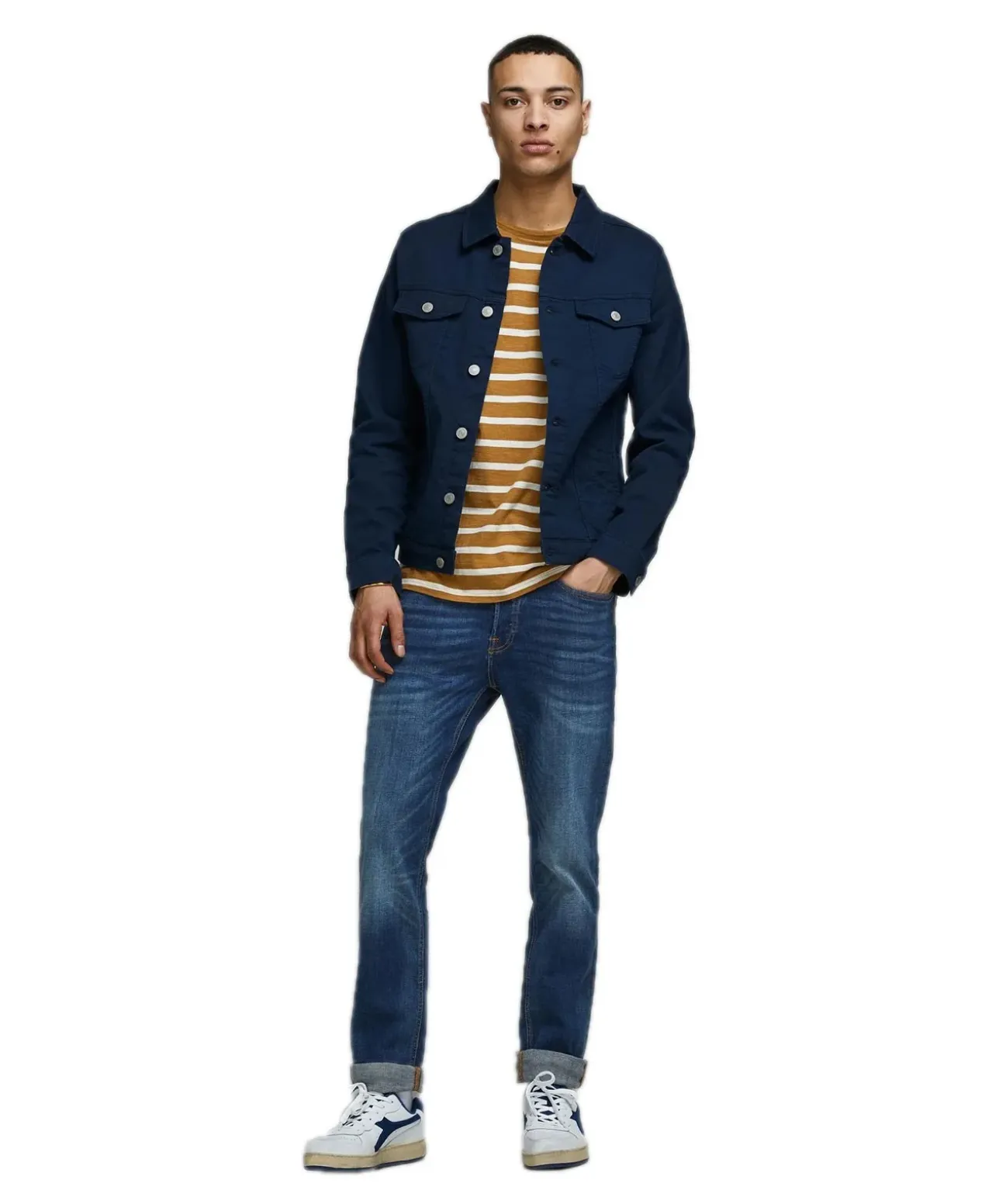 Jack & Jones Jeans Slim Fit Tim aus blauem Super-Stretch